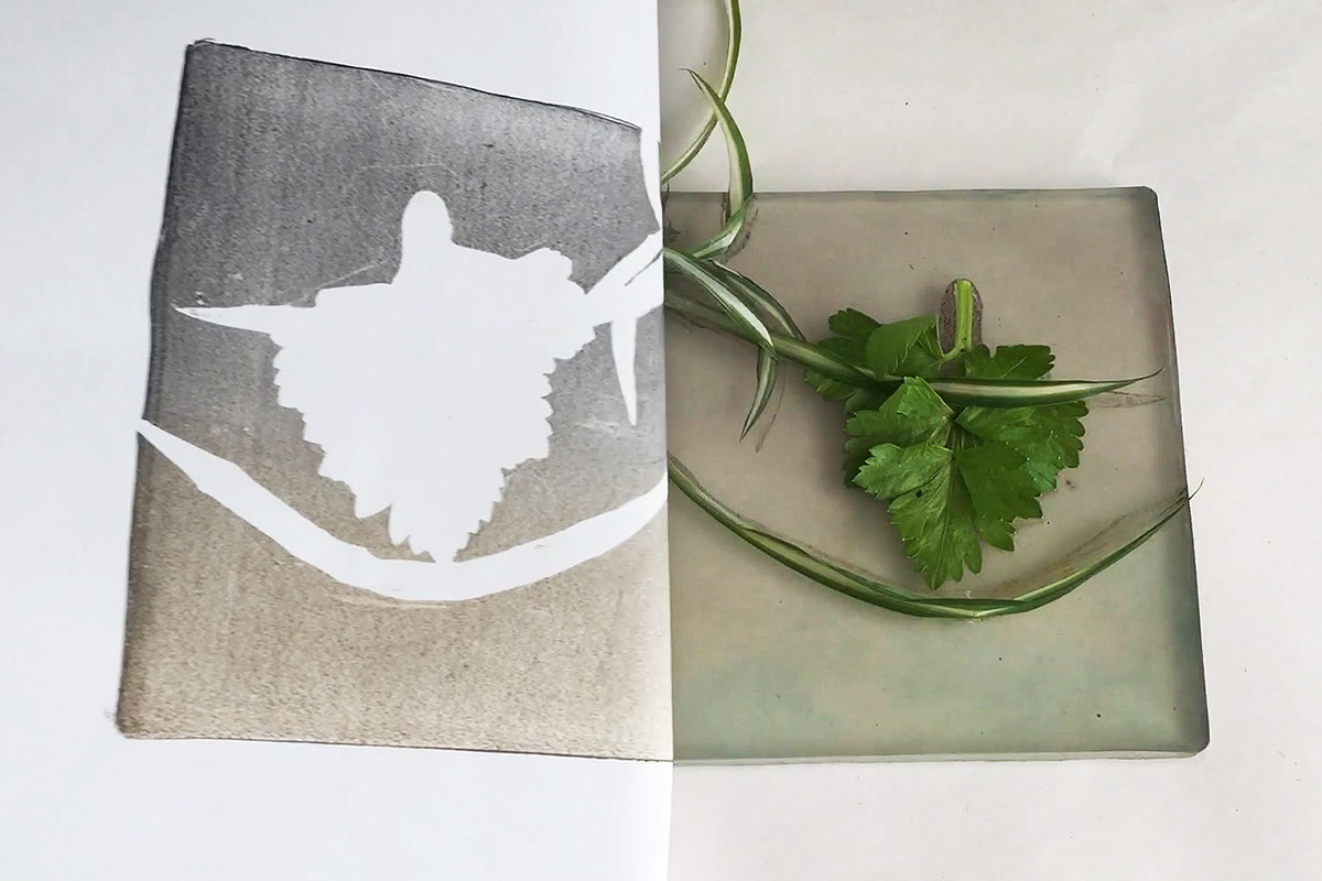 Create with a gel printing plate - mono printing without a press