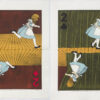 pair of woodcuts by Nana Shiomi, 2020 Runaway Girls