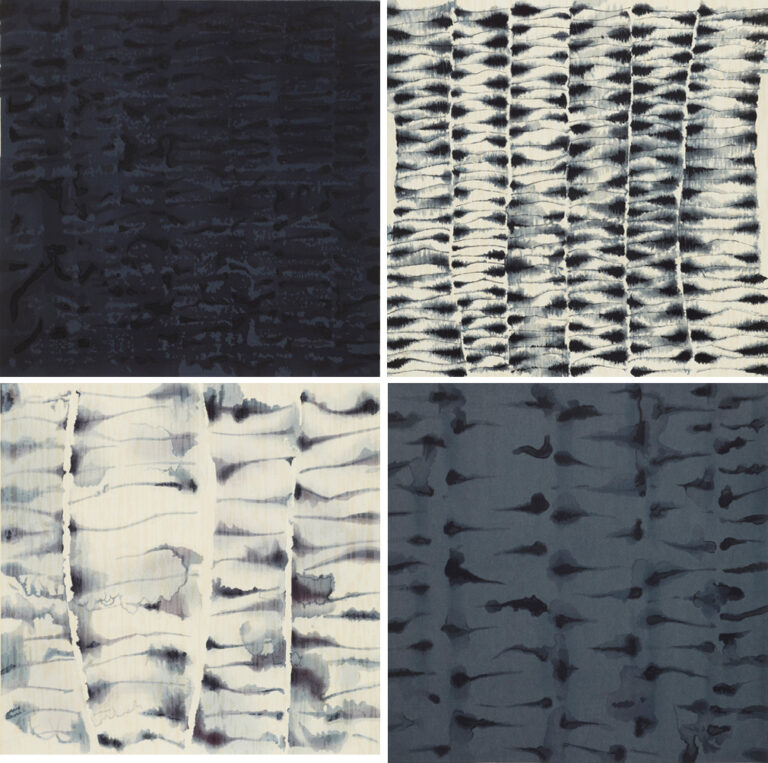 Exhibition Embassy of Japan, LONDON - Rebecca Salter PRA Quadra 1,2,3,4,(Series of 4 Prints), 2010 Japanese Woodcut on torinoko pape 30 x 30 cms Edition 30
