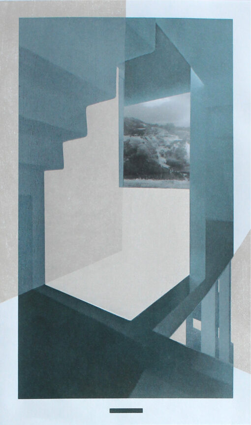 Ventana I (Green) Woodcut and Archival Digital Print on Japanese Paper