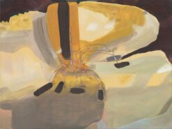 Painting by Katherine Jones RA of flower in ochre and earth tones