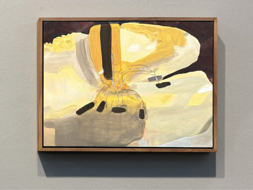Painting by Katherine Jones RA of flower in ochre and earth tones