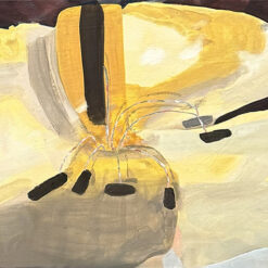 Painting by Katherine Jones RA of flower in ochre and earth tones