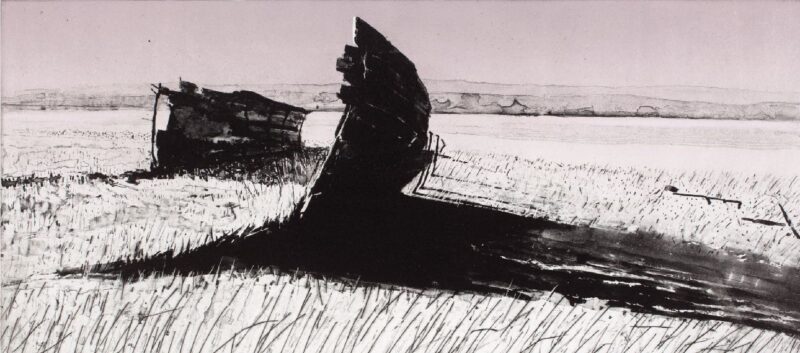 'Dispatch' an intaglio and monoprint work by Emma Stibbon RA
