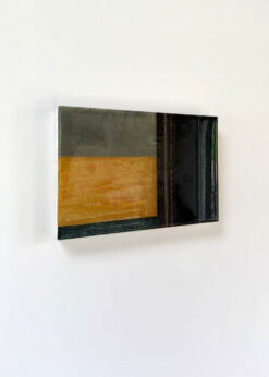 Contemporary abstract print - Paul Furneaux, Rain Inside, 2022, Resin over mokuhanga, 21 x 32cm